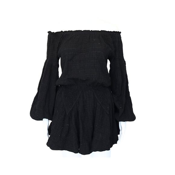 Sandrine Drop Waist Dress - Black - S - Picture 1 of 2